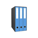 Mariola Box Modulo de 3 Archivadores con Rado 2 Anillas 40mm - Tamaño 35x26x17cm - Carton Forrado - Color Azul