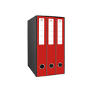 Mariola Box Modulo de 3 Archivadores con Rado 2 Anillas 40mm - Tamaño 35x26x17cm - Carton Forrado - Color Rojo