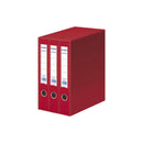 Dohe Archicolor Modulo de 3 Archivadores de Palanca con Rado - Lomo Estrecho - Formato Folio - Carton Forrado - Color Rojo