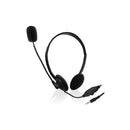 Ewent Auriculares de Chat con Microfono y Control de Volumen - Cable de 2m 1x Jack 3.5mm 4 Pines - Color Negro