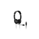 Kensington Auriculares con Microfono USB - Diadema Ajustable - Almohadillas Acolchadas - Controles en Cable - Cable de 1.80m - Color Negro