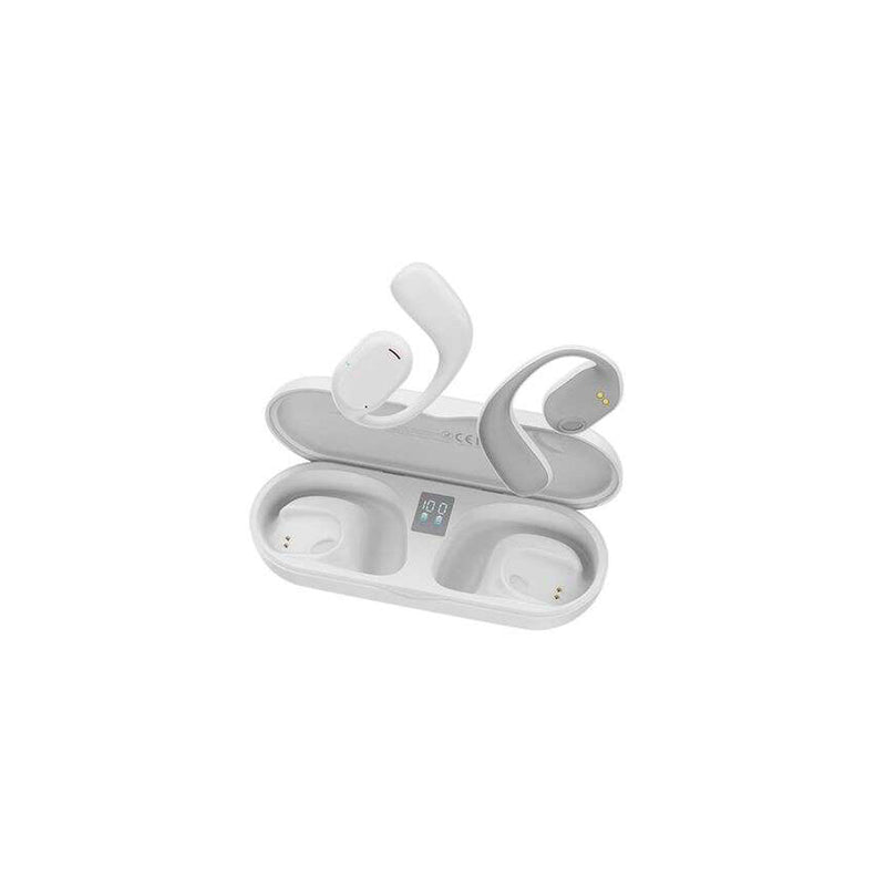 XO Auriculares TWS X25 - Pantalla Digital + Conduccion de Aire - Color Blanco