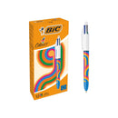 Bic 4 Colours Decors Lines Boligrafo de Bola Retractil - Punta Media de 1.0mm - Tinta con Base de Aceite - 4 Colores