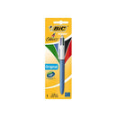 Bic 4 Colours Original Boligrafo de Bola Retractil - Punta Media de 1.0mm - Tinta con Base de Aceite - Cuerpo Azul/Blanco - 4 Colores