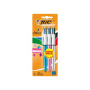Bic 4 Colours Shine Pack de 3 Boligrafos de Bola Retractil - Punta de 1mm - Trazo de 0.4mm - Tinta con Base de Aceite - Cuerpo Oro/Blanco - 4 Colores