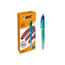 Bic 4 Colours Smooth Gradient Verde Boligrafo de Bola Retractil - Punta Media de 1.0mm - Escritura un 40% mas Suave - 4 Colores