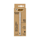 Bic Cristal Re´new Pack de Boligrafo Recargable de Bola + 2 Recambios - Punta Redonda de 1.0mm - Trazo 0.32mm - Tinta con Base de Aceite - Cuerpo Metalico - Color Negro