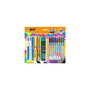 Bic Escritura Multicolor Pack de 20 Piezas Variadas - 6 Bic Cristal Original, 2 Bic Cristal Fun, 2 Bic 4 Colores, 3 Bic Intensity Fine, 4 Bic Highlighter Grip y 3 Bic Evolution Stripes HB