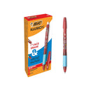Bic Illusions Boligrafo Borrable - Punta Media de 0.7mm - Grip de Goma - Recargable - Color Rojo