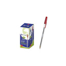 Bismark Boligrafo de Bola - Punta Redonda - Capuchon y Tapon del Color de la Tinta - Color Rojo