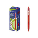 Bismark Fix Boligrafo Retractil Borrable - Punta Fina 0.7mm - Con Clip - Color Rojo