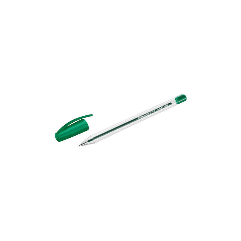 Pelikan Stick Super Soft Boligrafo Trazo 1mm - Tinta Super Fluida - Empuñadura Triangular - Color Verde