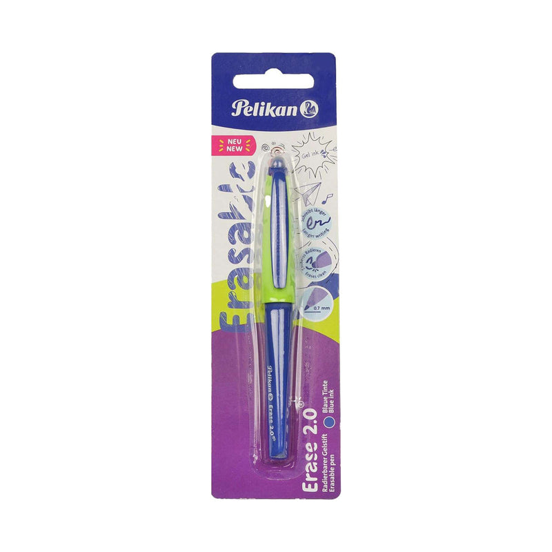 Pelikan Roller Erase 2.0 Boligrafo - Empuñadura Ergonomica Antifatiga - Duracion Larga de la Tinta - Cuerpo del Mismo Color de Escritura - Color Azul