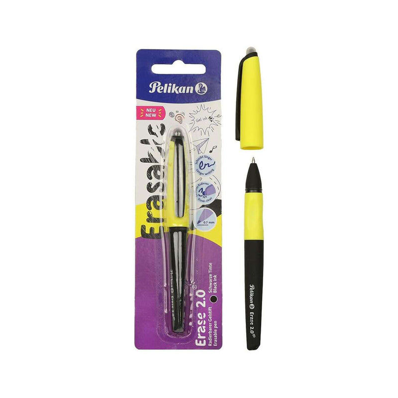 Pelikan Roller Erase 2.0 Boligrafo - Empuñadura Ergonomica Antifatiga - Duracion Larga de la Tinta - Cuerpo del Mismo Color de Escritura - Color Negro