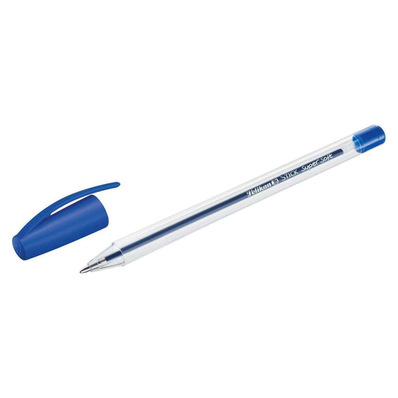 Pelikan Stick Super Soft Boligrafo Trazo 1mm - Tinta Super Fluida - Empuñadura Triangular - Color Azul (50 unidades)