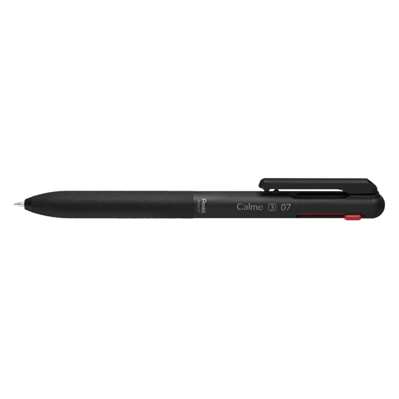 Pentel Calme Boligrafo Retractil de 3 Colores 0.7mm - Cuerpo Color Negro - Colores Tinta Azul, Rojo y Negro