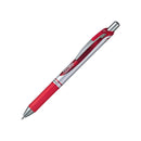 Pentel Energel Boligrafo de Bola Retractil Tinta Gel - Punta 0.7mm - Trazo 0.35mm - Recargable - Grip de Agarre - Clip de Metal - 54% de Materiales Reciclados - Color Rojo