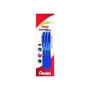 Pentel EnerGel X Pack de 3 Boligrafos de Bola Retractiles Tinta Gel - Punta 0.7mm - Trazo 0.35mm - Recargable - Grip de Agarre - 50% de Materiales Reciclados - Color Azul