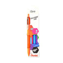 Pentel iZee Pack de 4 Boligrafos de Bola Retractiles - Punta 0.7mm - Trazo 0.35mm - Clip de Metal - Colores Naranja, Azul Claro, Rosa y Violeta