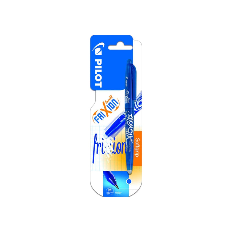 Pilot Frixion Ball Pack de 1 Boligrafo de Gel Borrable - Punta de Bola 0.7mm - Trazo 0.4mm - Grip Ergonomico - Color Azul