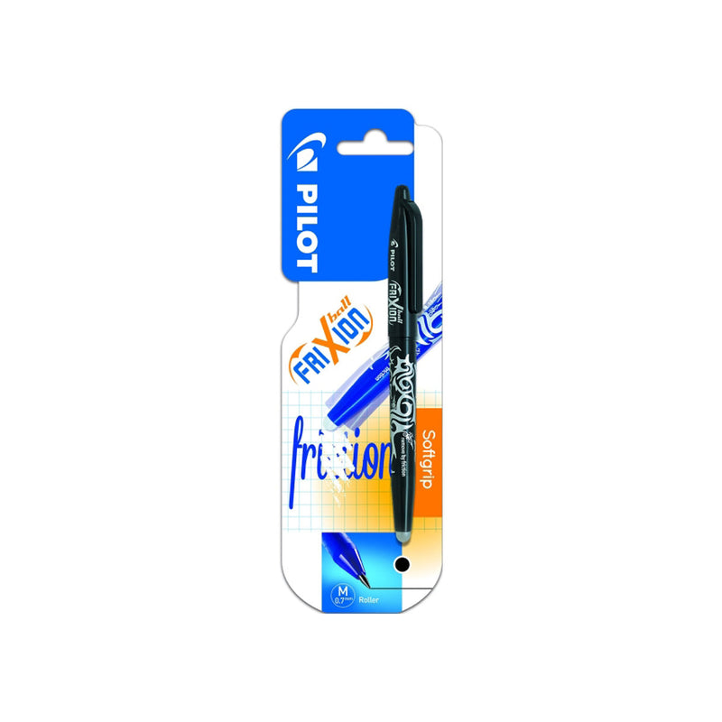 Pilot Frixion Ball Pack de 1 Boligrafo de Gel Borrable - Punta de Bola 0.7mm - Trazo 0.4mm - Grip Ergonomico - Color Negro