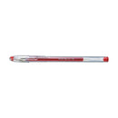 Pilot Boligrafo de Gel G1 - Recargable - Punta de Bola 0.5mm - Trazo 0.3mm - Cuerpo Transparente - Color Rojo