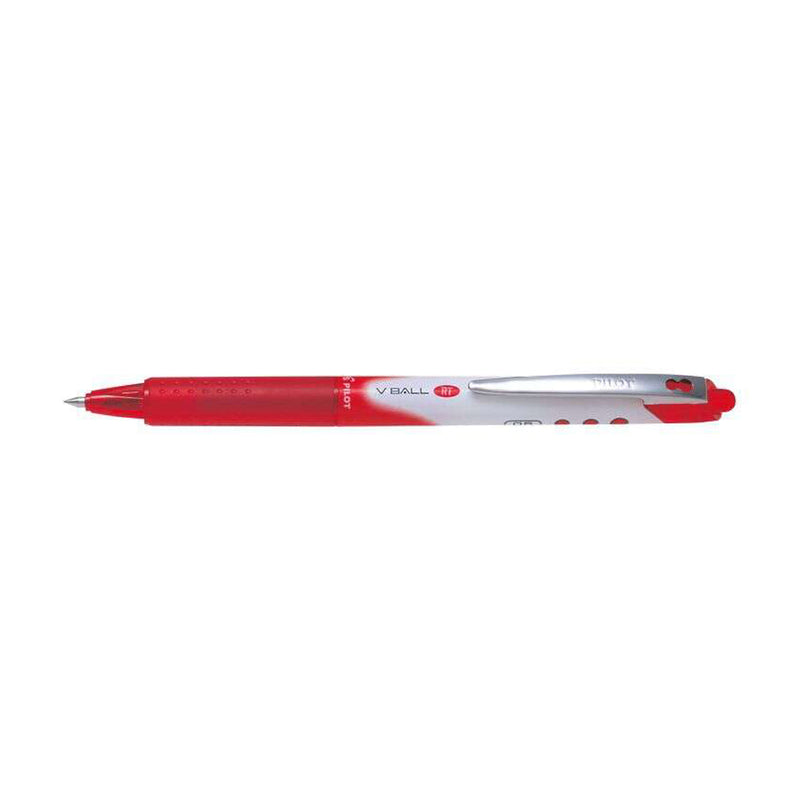 Pilot Boligrafo de Tinta Liquida V Ball RT 07 - Retractil - Punta de Bola Conica 0.5mm - Trazo 0.25mm - Grip de Goma - Color Rojo