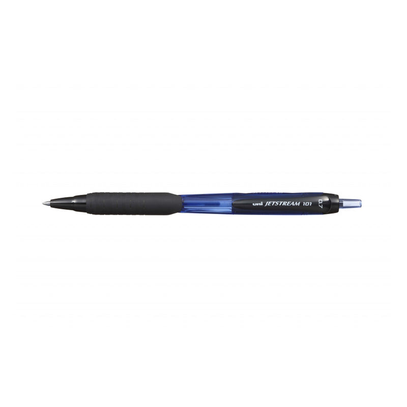 Uni-ball JetStream 101 Boligrafo de Tinta - Punta Bola 0.7mm - Trazo 0.35mm aprox. - Tinta de Secado Instantaneo - Grip de Goma - Color Azul