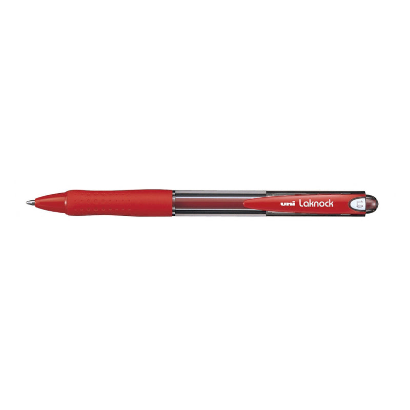 Uni-ball Laknock SN-100(10) Boligrafo de Tinta Base Aceite - Punta de Bola 1mm - Tinta Suave y Duradera - Cuerpo de Plastico - Color Rojo
