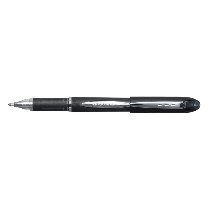 Uni-ball JetStream SX-210 Boligrafo Punta de Bola 1mm - Tinta Resistente al Agua y Luz - Secado Instantaneo - Cuerpo de Plastico y Caucho - Clip Metalico - Color Negro