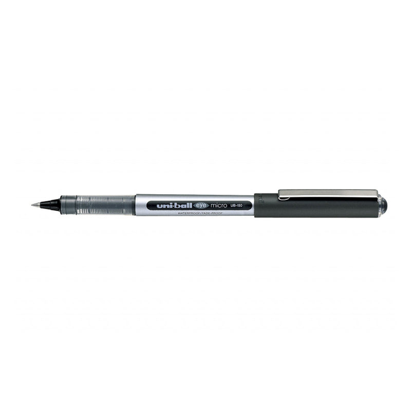 Uni-ball Eye Micro UB-150 Boligrafo de Tinta Liquida - Punta de Bola 0.5mm - Tinta Resistente al Agua y Luz - Sistema de Control de Tinta - Color Negro