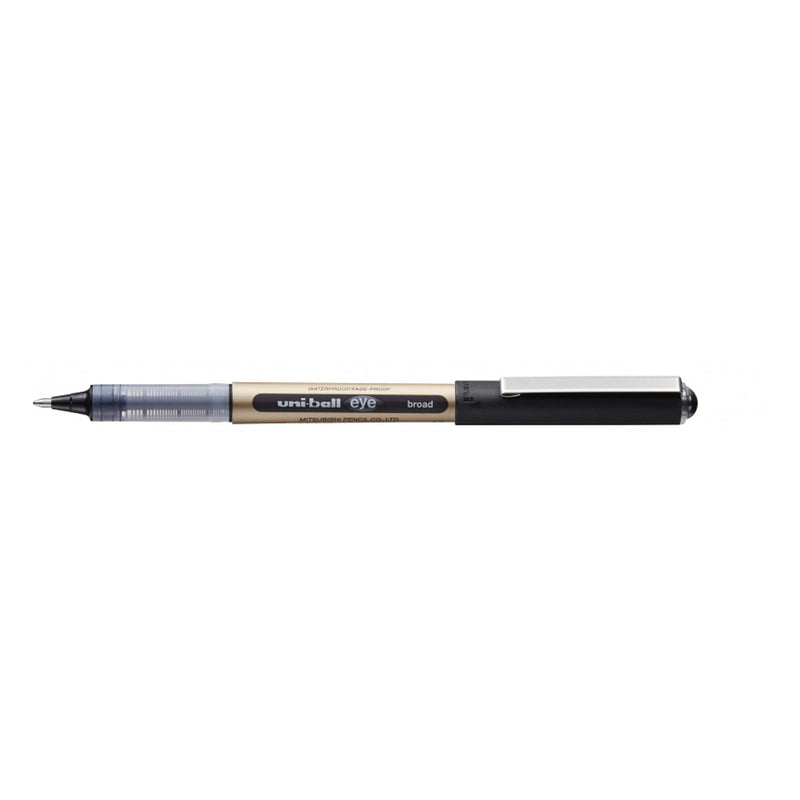 Uni-ball UB-150-10 Eye Broad Boligrafo de Tinta Liquida - Punta de Bola 1mm - Tinta Resistente al Agua y Luz - Sistema de Control de Tinta - Color Negro
