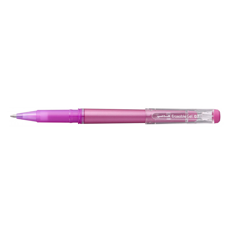 Uni-ball UF-222 Roller de Gel Borrable - Punta de Bola 0.7mm - Tinta Termosensible - Doble Goma Borradora - Color Rosa