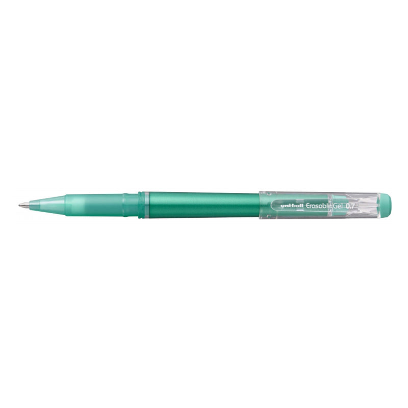 Uni-ball UF-222 Roller de Gel Borrable - Punta de Bola 0.7mm - Tinta Termosensible - Doble Goma de Borrado - Color Verde