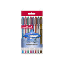 Uni-ball UM-120 NM Signo Noble Metal Pack de 8 Boligrafos de Tinta Gel - Punta de Bola 0.8mm - Tinta Resistente al Agua y Luz - Escribe en Papel Negro y Blanco - Colores Metalicos Surtidos