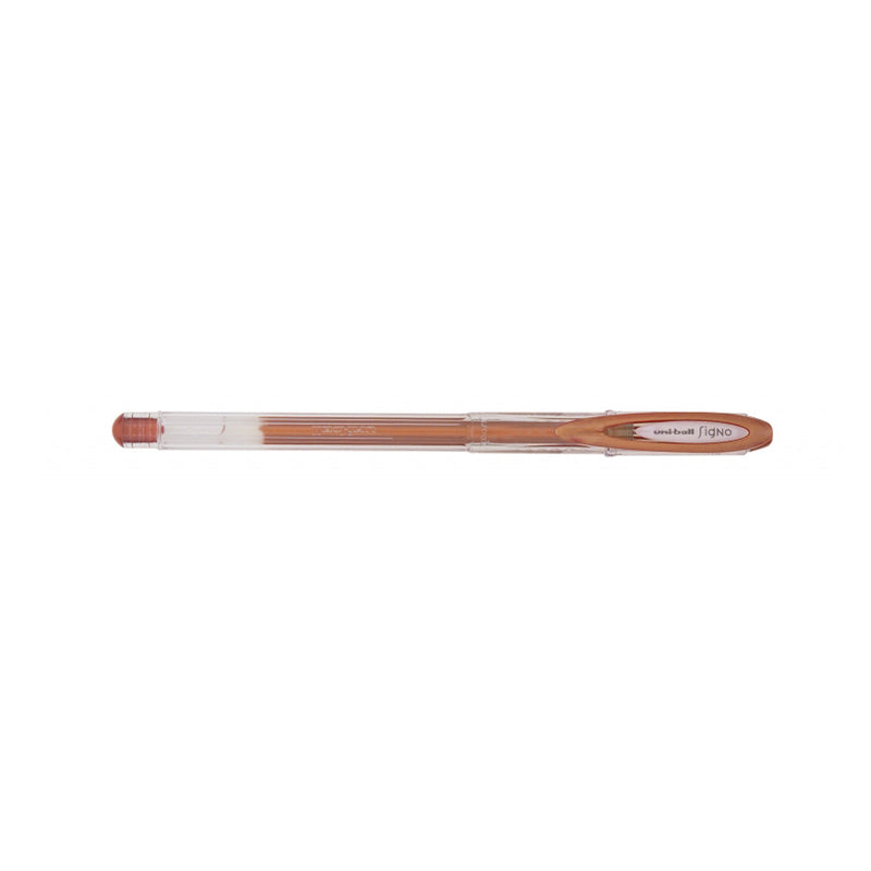 Uni-ball Signo Noble Metal UM-120NM Boligrafo de Tinta Gel - Punta de Bola 0.8mm - Tinta Pigmentada Resistente al Agua y Luz - Escribe en Papel Negro y Blanco - Color Bronce