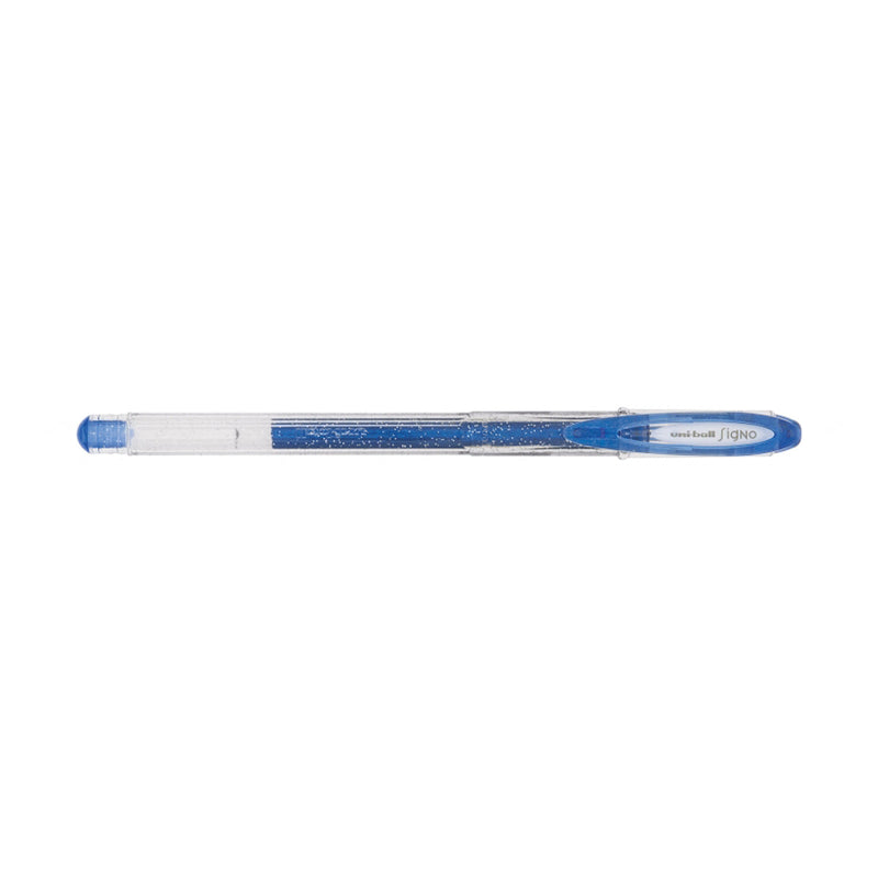 Uni-ball Signo Sparkling UM-120SP Boligrafo de Tinta Gel - Punta de Bola 1mm - Tinta Pigmentada Resistente al Agua y Luz - Efecto Purpurina - Color Azul