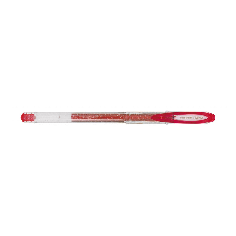 Uni-ball Signo Sparkling UM-120SP Boligrafo de Gel - Punta de Bola 1mm - Tinta Pigmentada Resistente al Agua y Luz - Efecto Purpurina - Color Rojo