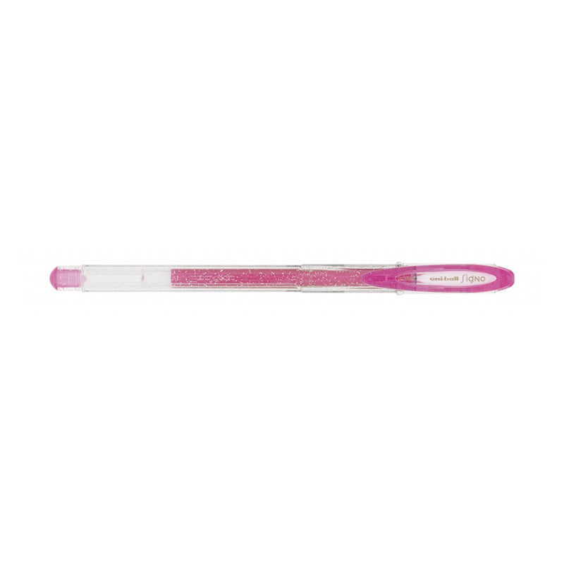 Uni-ball Signo Sparkling UM-120SP Roller de Tinta Gel - Punta de Bola 1mm - Tinta Pigmentada Resistente al Agua y Luz - Efecto Purpurina - Color Rosa