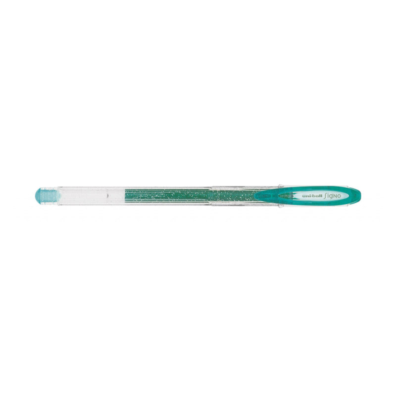 Uni-ball Signo Sparkling UM-120SP Boligrafo de Tinta Gel - Punta de Bola 1mm - Tinta Pigmentada Resistente al Agua y a la Luz - Efecto Purpurina - Color Verde