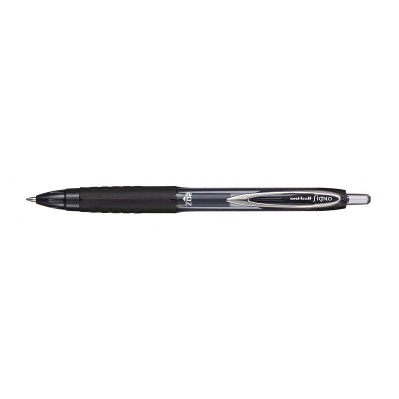 Uni-ball UMN-207E Roller - Punta de Bola 0.7mm - Grip de Caucho Antifatiga - Tinta Pigmentada Resistente a Luz y Agua - Color Negro