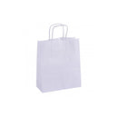 Apli Pack de 50 Bolsas Kraft - Alta Resistencia - Asas rizadas - Reutilizables y reciclables - Color Blanco