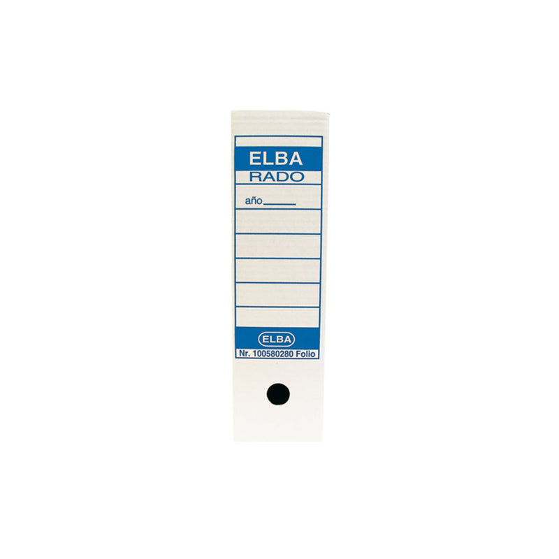 Elba Caja de Archivo Definitivo Folio Prolongado - Resistente y Duradera - Ideal para Organizar Documentos - Diseño Elegante y Funcional - Color Blanco y Azul