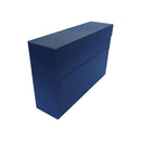Elba Caja de Transferencia - Carton Forrado con Tela Geltex - Tapa con Cierre de Presion - Solapa Abatible - Medidas 39.6x25.4cm - Color Azul