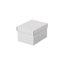 Esselte Pack de 3 Cajas Pequeñas de Almacenamiento con Tapa 200x150x255mm - Carton 100% Reciclado y Reciclable - Diseño Blanco con Dibujo