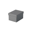 Esselte Pack de 3 Cajas Pequeñas de Almacenamiento con Tapa 200x150x255mm - Carton 100% Reciclado y Reciclable - Diseño Gris con Dibujo