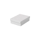 Esselte Pack de 3 Cajas Medianas de Almacenamiento con Tapa 265x100x360mm - Carton 100% Reciclado y Reciclable - Diseño Blanco con Dibujo