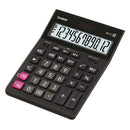 Casio GR-12C Calculadora de Sobremesa de 12 Digitos - Pantalla Extragrande - Simbolos de Comando de Funcion - Alimentacion Solar y Pilas - Color Negro