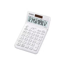Casio JW-200SC Calculadora de Sobremesa 12 Digitos Inclinacion Ajustable - Simbolos de Comando de Funcion - Memoria Total General e Independiente - Alimentacion Solar y Pilas - Color Blanco