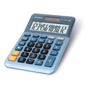 Casio MS-120EM Calculadora de Sobremesa Pequeña - Pantalla LCD de 12 Digitos - Alimentacion Solar y Pilas - Color Azul